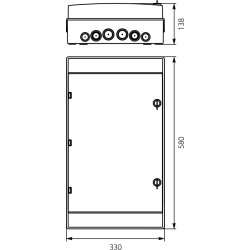 Rozdzielnica hermetyczna RH-36/3, listwy zaciskowe, wspornik TH35, IK07, 1000V DC, IP65