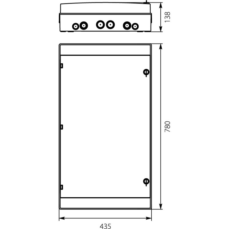 Rozdzielnica hermetyczna RH-72/4, listwy zaciskowe, wspornik TH35, IK07, 1000V DC, IP65