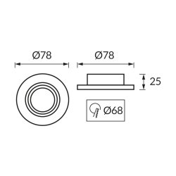 Sufitowa oprawa punktowa PLUTO C WHITE/GOLDEN