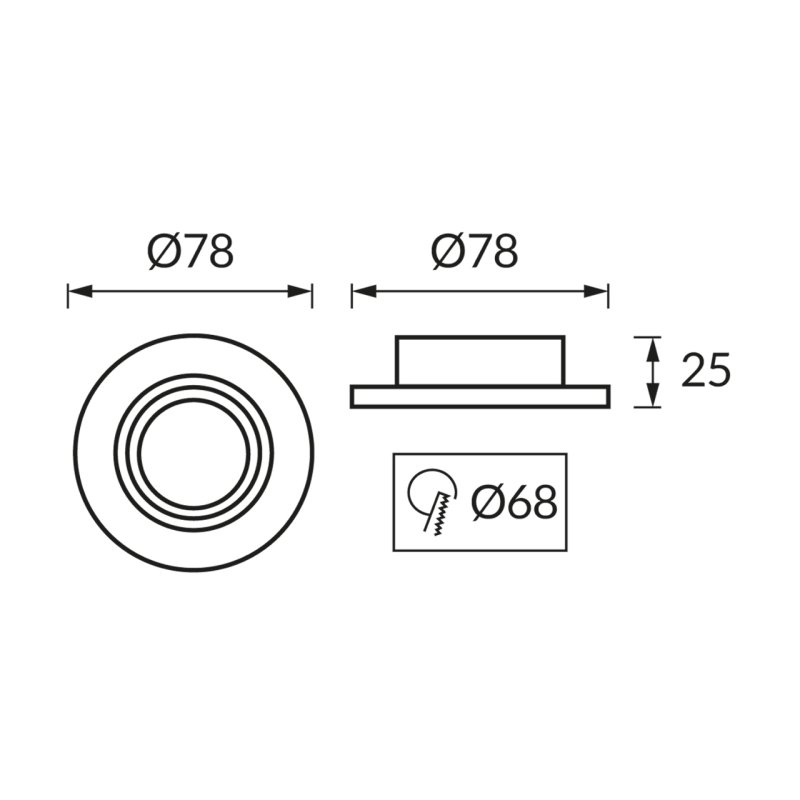 Sufitowa oprawa punktowa PLUTO C BLACK/GOLDEN
