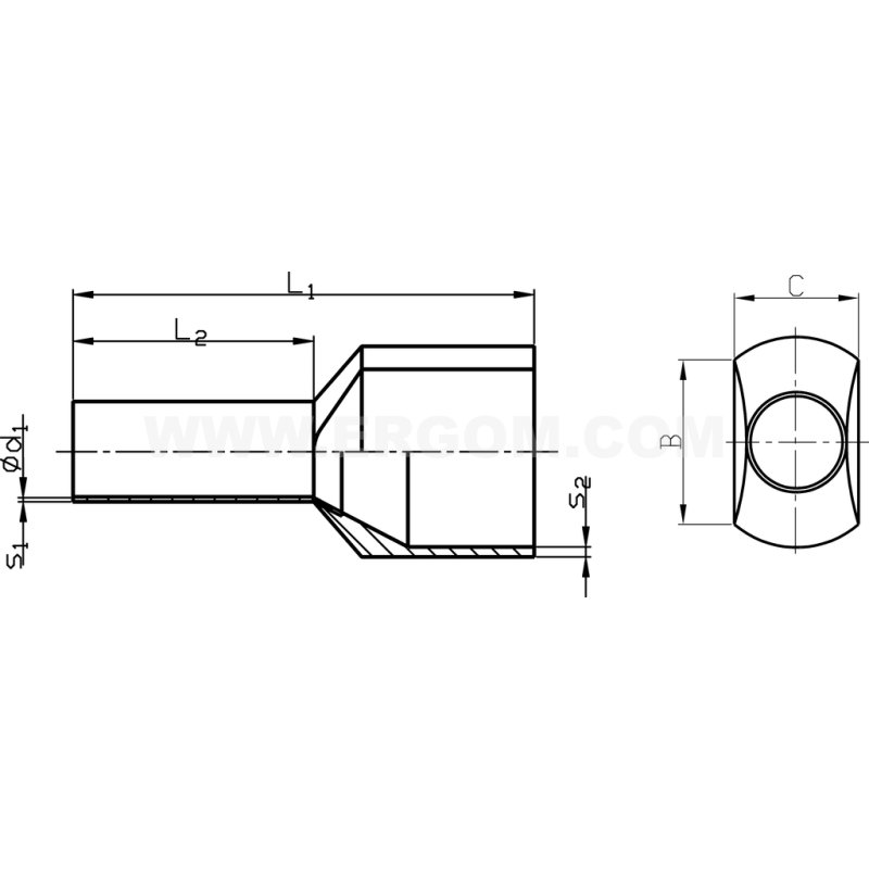 Końcówki Kablowe Tulejkowe Izolowane - HI 2X2,5/13 (100 SZT.)