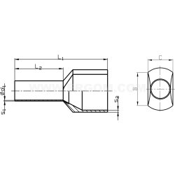 Końcówki kablowe tulejkowe izolowane - HI 2X4/12 (100 SZT.)