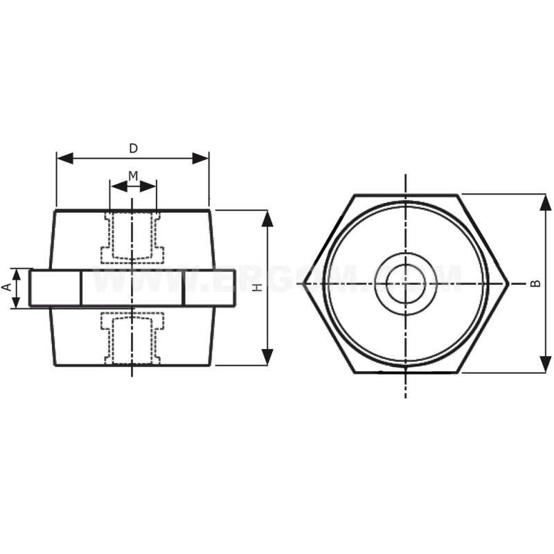 Izolator wsporczy nN - IWN2-35M10/32