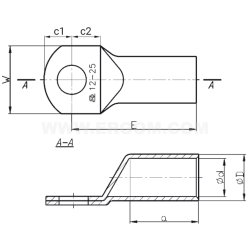 Końcówki Kablowe Oczkowe Rurowe - KOR 25/10 (100 SZT.)