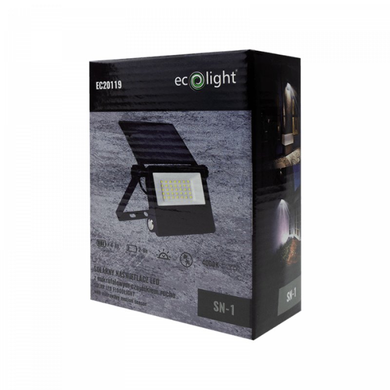 Naświetlacz SOLARNY LED SN-1 1.4W 4000K 400lm IP65 EC20119 ECOLIGHT