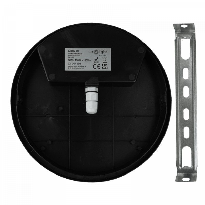 LED Torton 20W 4000K 1800lm IP65 OKRĄG CZARNY EC79892 ECOLIGHT