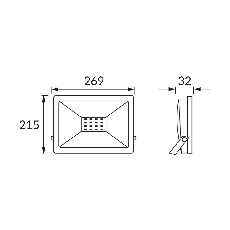 Naświeltacz KROMA LED 100W GREY NW