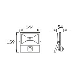 Naświetlacz czujnikiem ruchu KROMA LED S 20W GREY NW