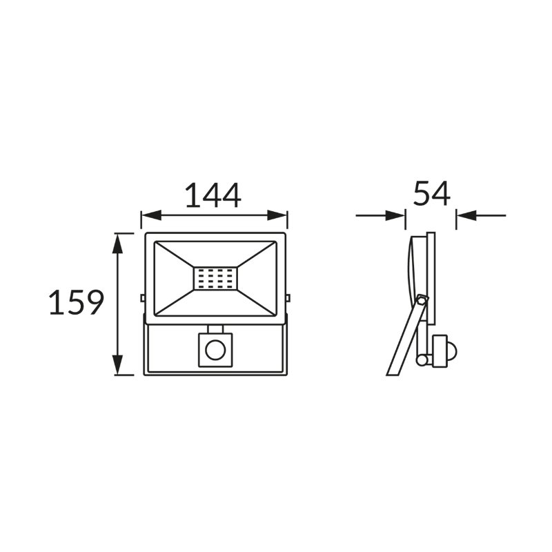 Naświetlacz czujnikiem ruchu KROMA LED S 20W GREY NW