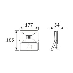Naświetlacz czujnikiem ruchu KROMA LED S 30W GREY NW
