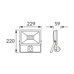 Naświetlacz czujnikiem ruchu KROMA LED S 50W GREY NW