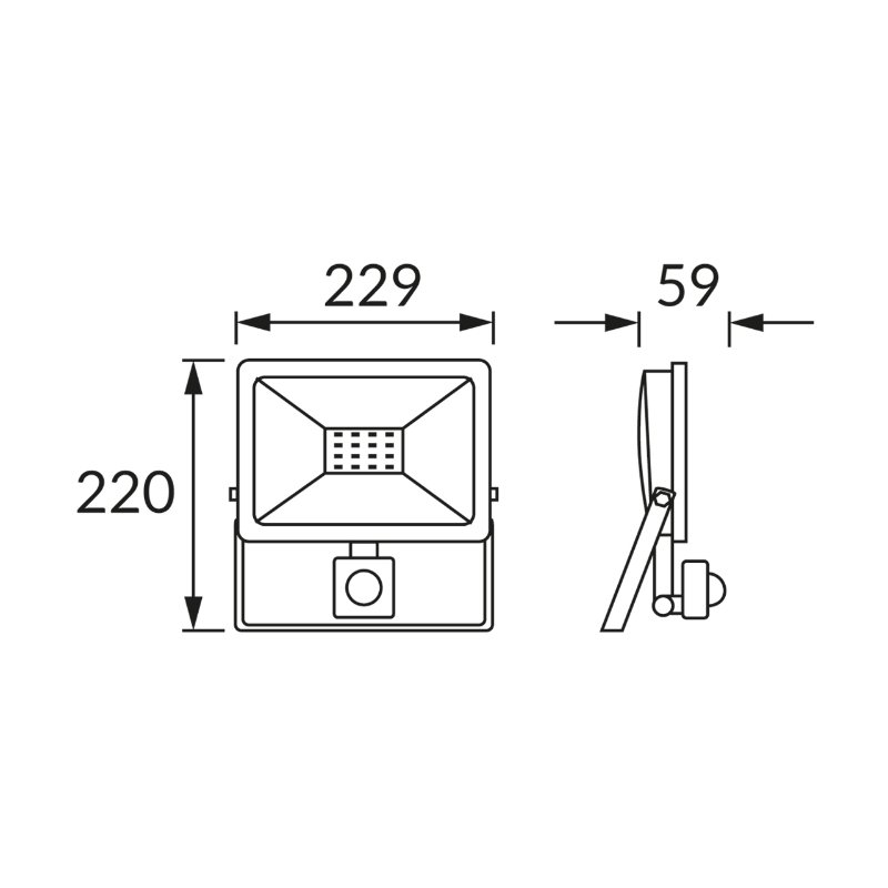 Naświetlacz czujnikiem ruchu KROMA LED S 50W GREY NW