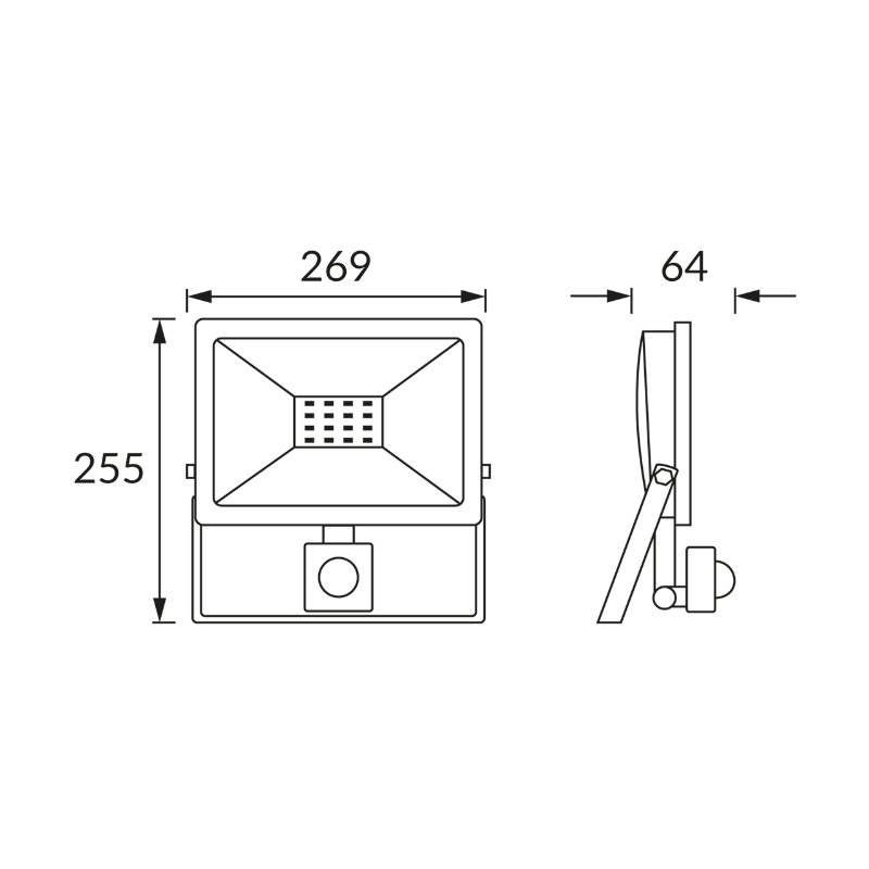 Naświetlacz czujnikiem ruchu KROMA LED S 100W GREY NW