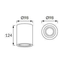 Plafon HARY C GU10 BLACK