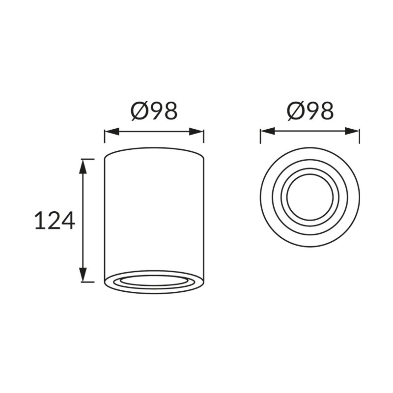 Plafon HARY C GU10 BLACK