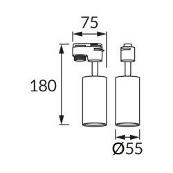 Oświetlenie szynowe DARIA TRA GU10 BLACK