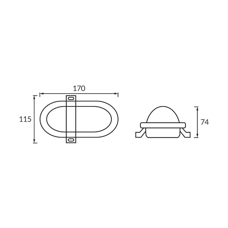 Plafoniera hermetyczna LED TRYTON LED L 11W BLACK NW
