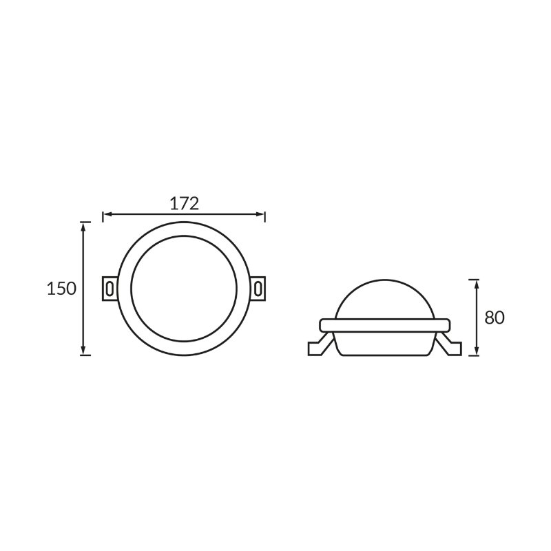 Plafoniera hermetyczna LED TRYTON LED C 11W BLACK NW