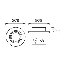 Sufitowa oprawa punktowa PLUTO C WHITE/CHROME