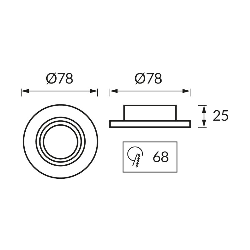 Sufitowa oprawa punktowa PLUTO C WHITE/CHROME