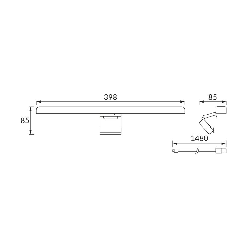 Lampka biurkowa SMD LED MONITOR LED BLACK