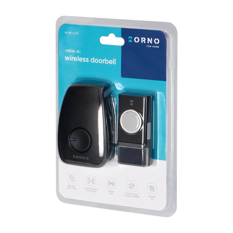 Dzwonek bezprzewodowy OPERA AC, sieciowy, learning system, 36 dźwięków, 100m