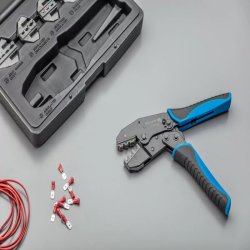 Zestaw szczypiec do zaciskania końcówek z wymiennymi szczękami, 6 sztuk