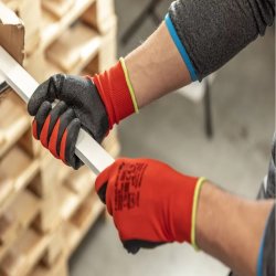 Rękawice powlekane lateksem czerwono/czarne (12 par/op) 9