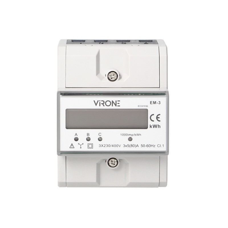 EM-3 3-fazowy wskaźnik zużycia energii elektrycznej licznik trójfazowy 80A