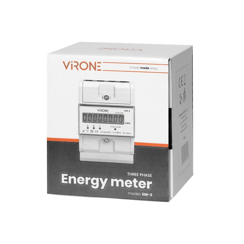 EM-3 3-fazowy wskaźnik zużycia energii elektrycznej licznik trójfazowy 80A