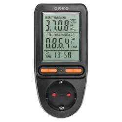 Watomierz, kalkulator energii z wyświetlaczem LCD Czarny