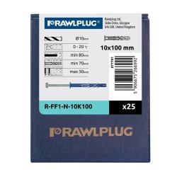 Kołek Ramowy R-FF1 10x100mm z Wkrętem Hex 7x109mm 25 szt. Konstrukcyjny
