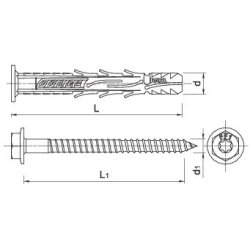 Kołek Ramowy R-FF1 10x80mm z Wkrętem Hex 7x89mm 50 szt. Do Profili Stali