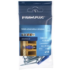Kołek Uniwersalny 4ALL 6x30mm z Wkrętem 4,5x40mm 14 szt. Foliowe Opakowanie