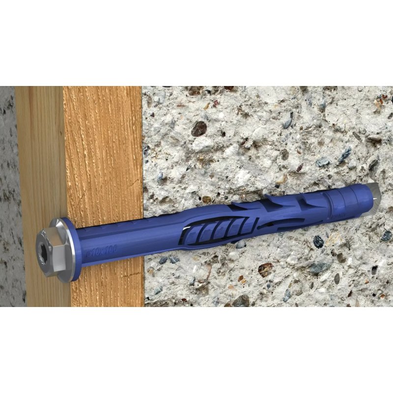 Kołek ramowy z kołnierzem 10x80mm wkręt hex 7x89mm stal R-FF1 6szt.