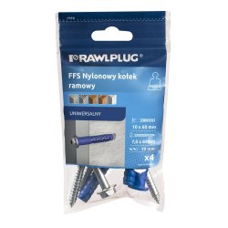 Kołek ramowy krótka strefa 10x60mm wkręt hex R-FFS-K 4szt RAWELPLUG