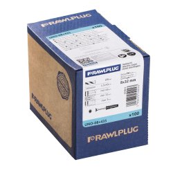 Kołek uniwersalny UNO 8x32mm z wkrętem 4.5x40mm nieregularne otwory 100szt